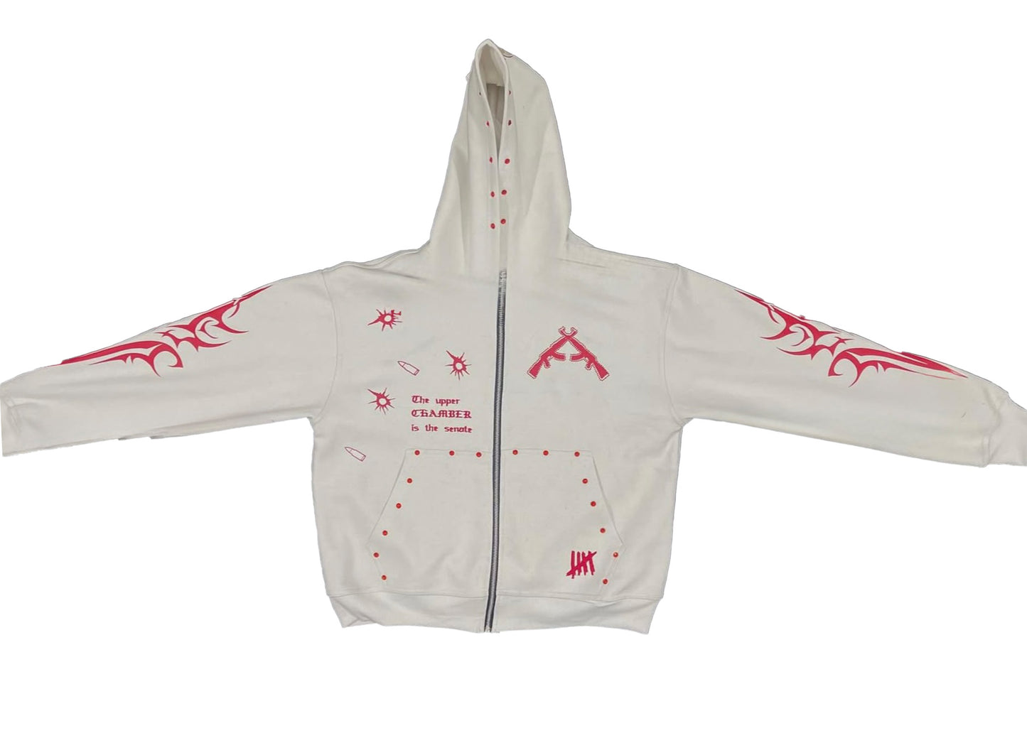 White Tribal Hoodie