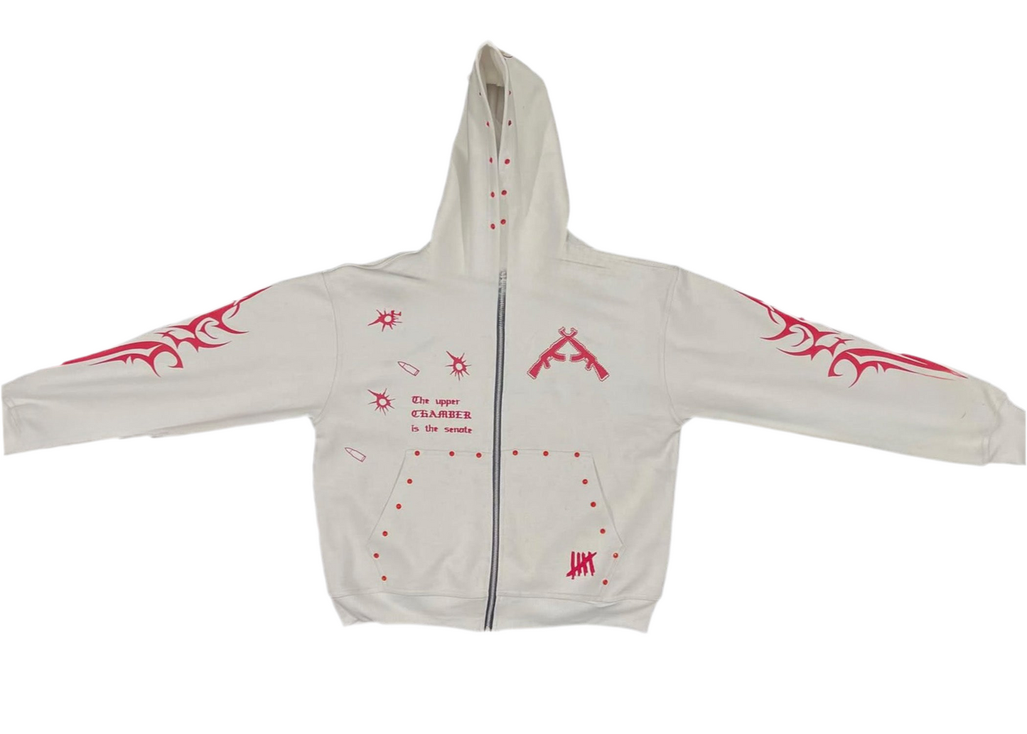 White Tribal Hoodie