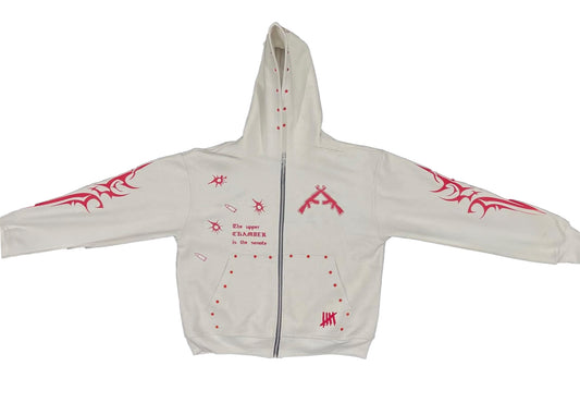 White Tribal Hoodie